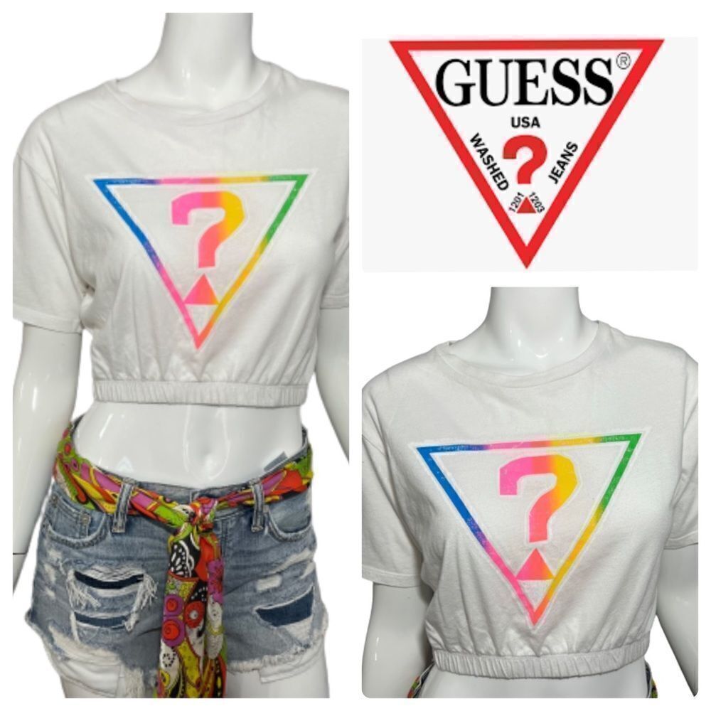 ‎Y2K Guess Originals 1981 White Crop Top -- XS - Picture 2 of 13